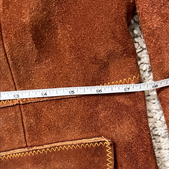 Rare Vintage Rust Brown Suede Button-Front Jacket - Picture 13 of 16